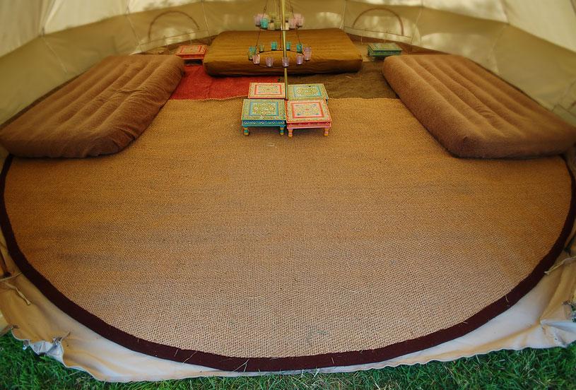 Coir matting organic circular bell tent and teepee flooring