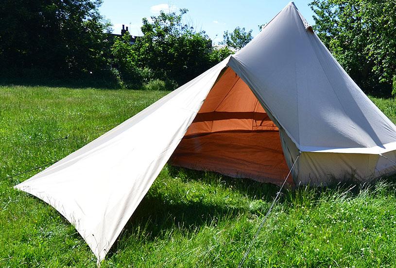 Cotton canvas tarp awnings and porches for tents 