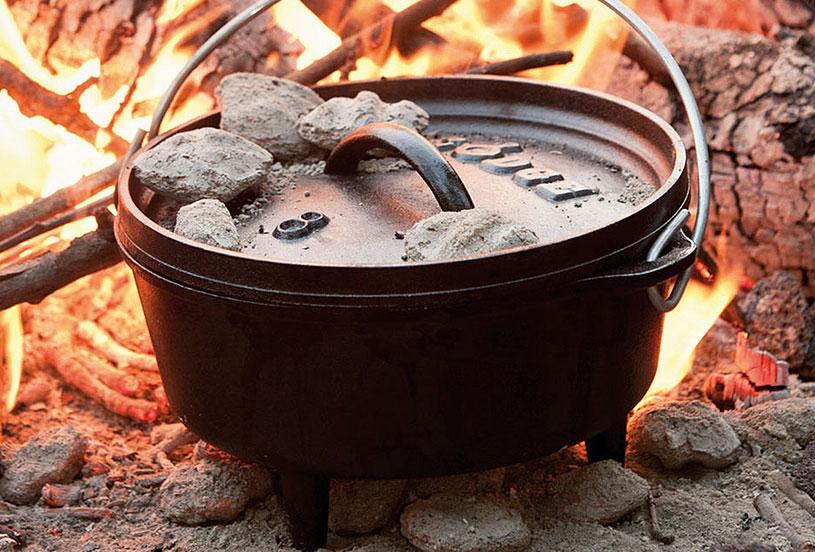 Camping cooking cookware for firepits bbqs and stoves