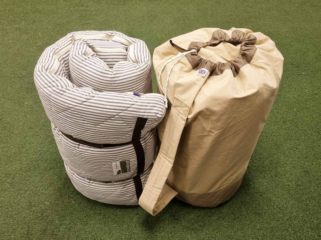 Canvas carry bag for Naturalmat camp bed made in Britain