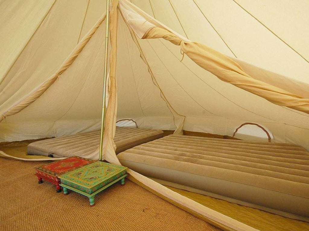 Inner tent with divider inside a 5m bell tent