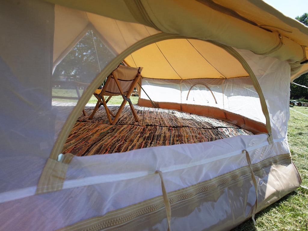 Mesh walls and window of a 5m ultimate pro mesh bell tent