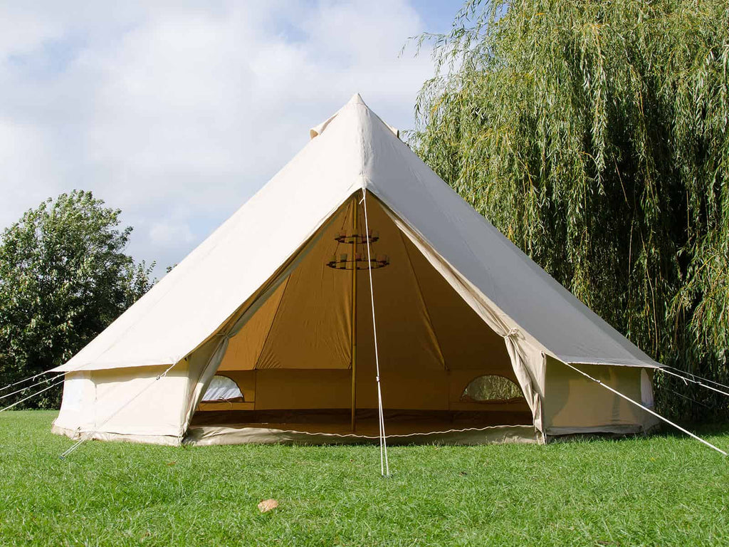 5m ultimate bell tent with door open