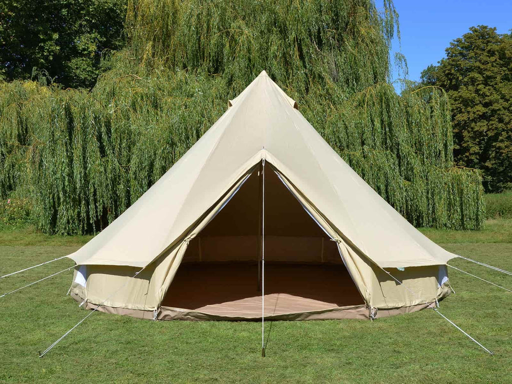 5m pro mesh ultimate bell tent with door open