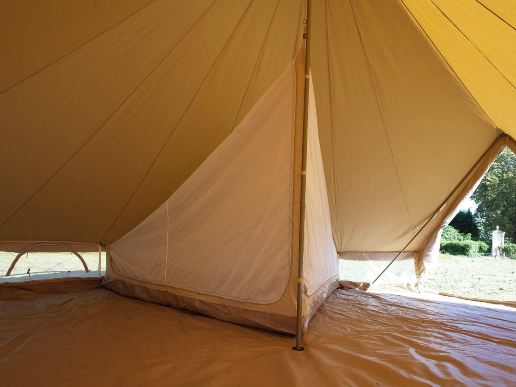 6m quarter inner tent inside a 6m pro twin door bell tent