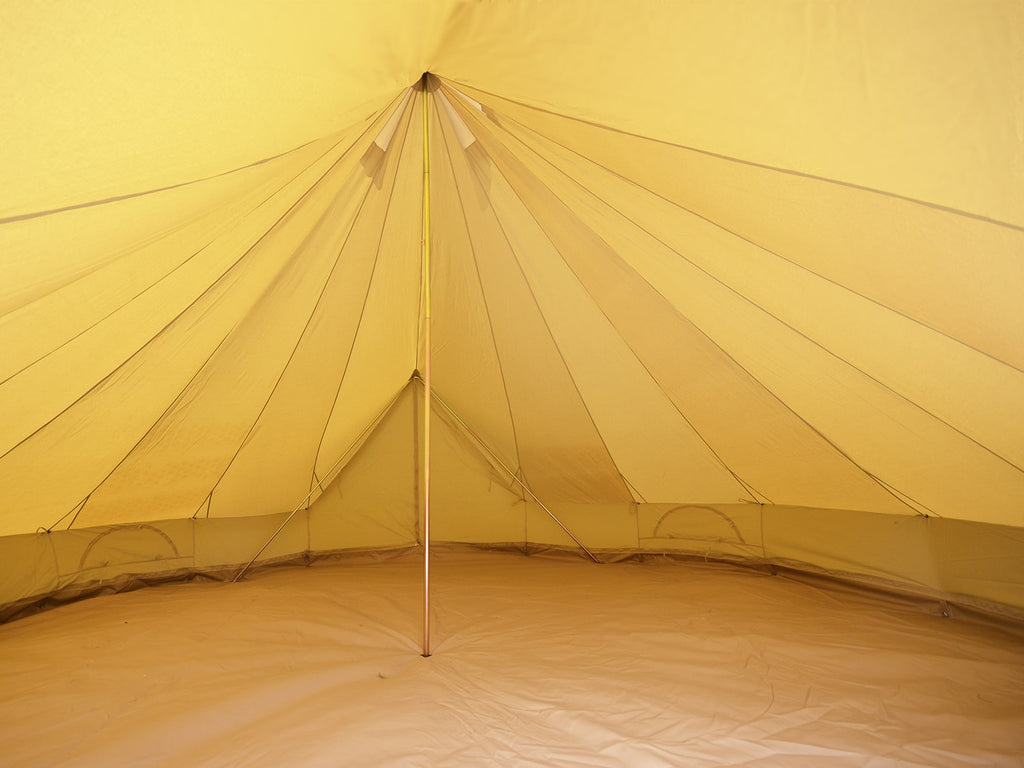 Inside a 6m ultimate zig bell tent