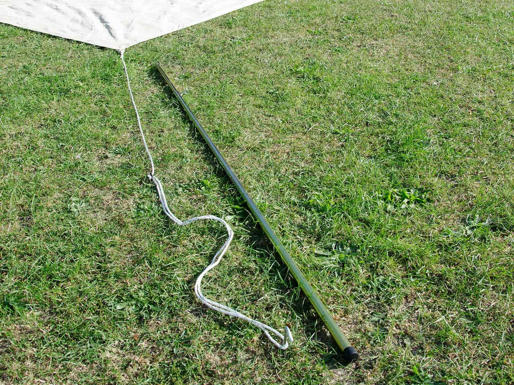 Cotton canvas awning, adjustable pole, guy rope and peg