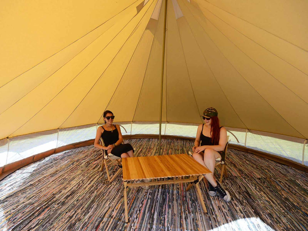 4.5m bell tent fullmoon chindi carpet rag rugs
