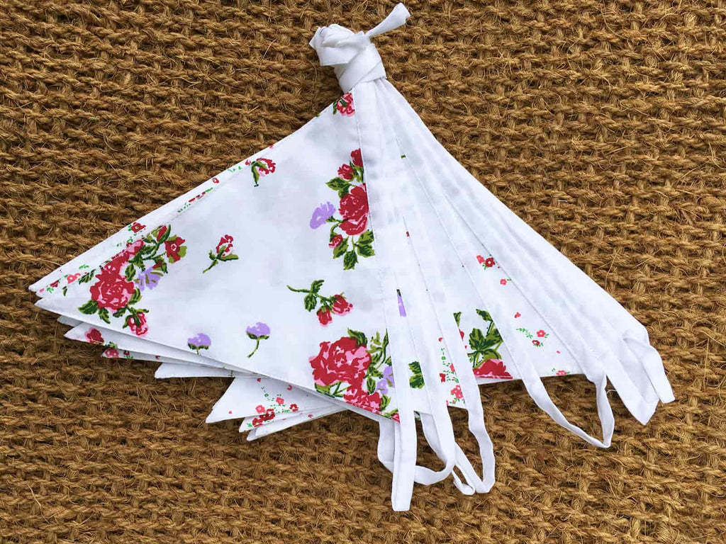 Floral party cotton bunting