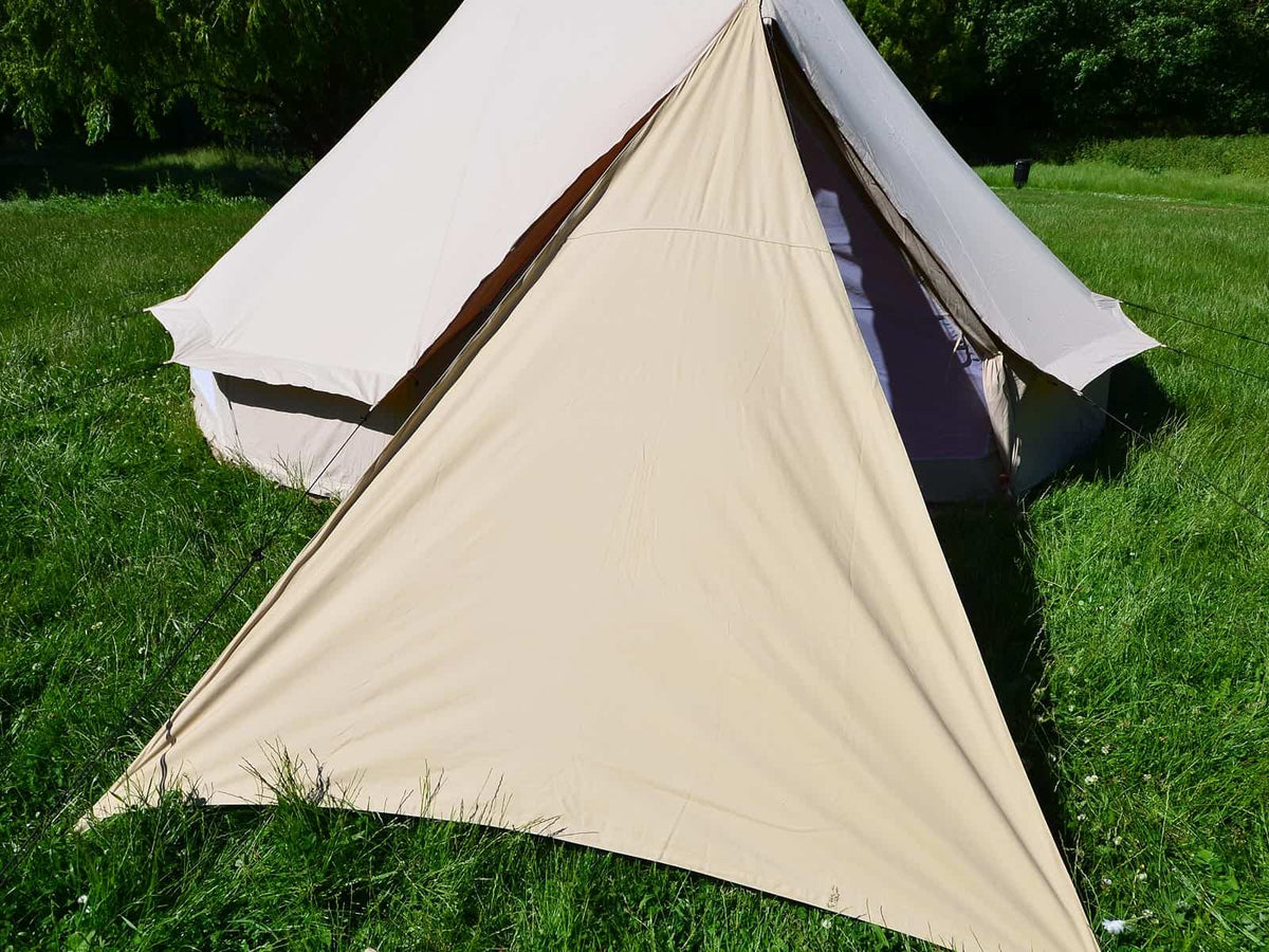 x x 2m PRO Awning Triangle Cotton Canvas Tarp Bell