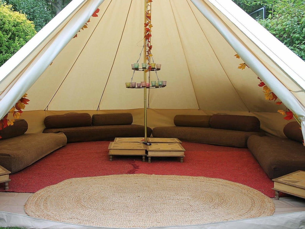 Large eco jute door mat entrance of 5m ultimate bell tent