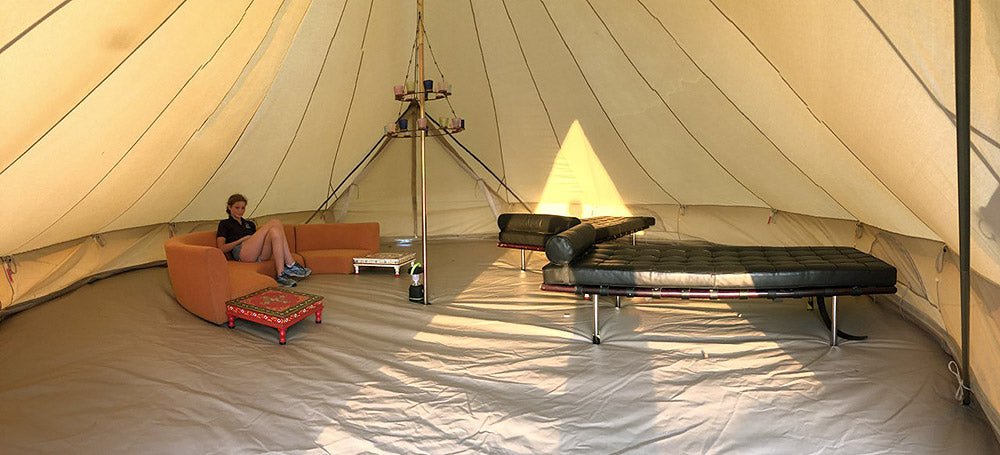 Feature - interior of 6m double door ultimate bell tent