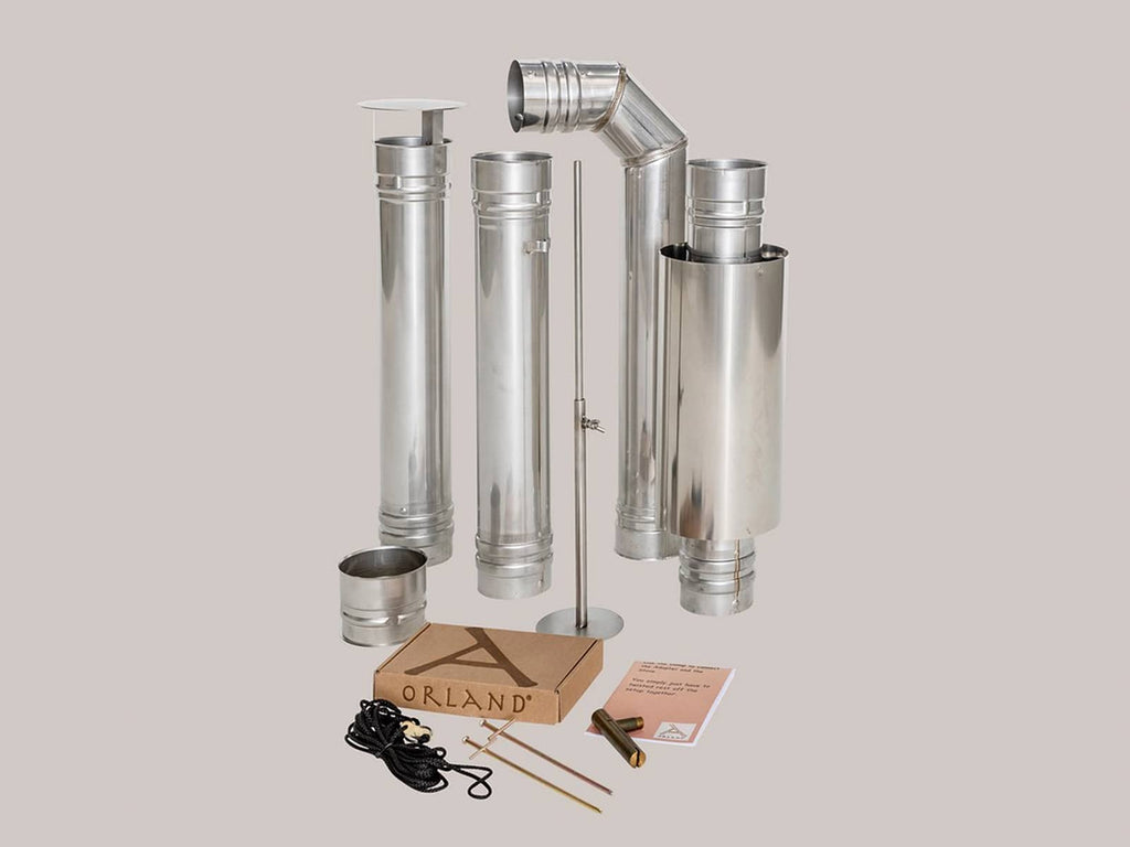 Flue pipe kit included with an Orland Camp stove