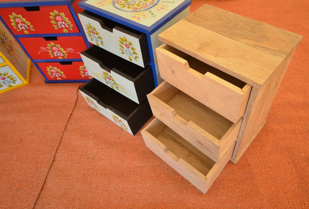 3 drawers camping with soul handmade indian furniture