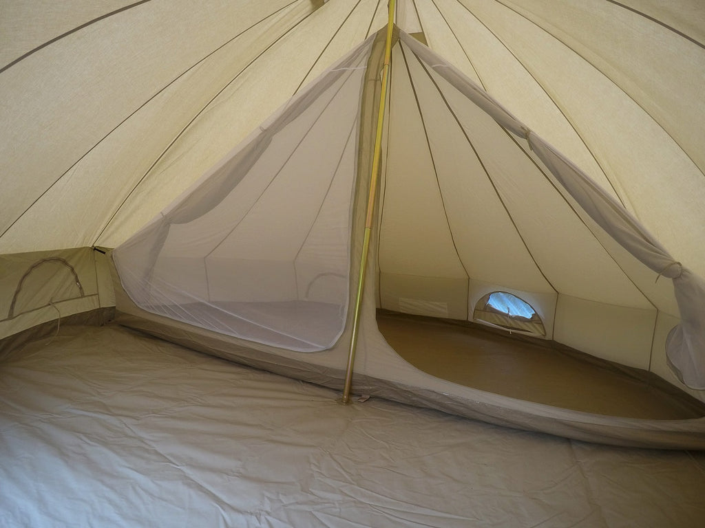 Inner tent inside a 4 metre bell tent