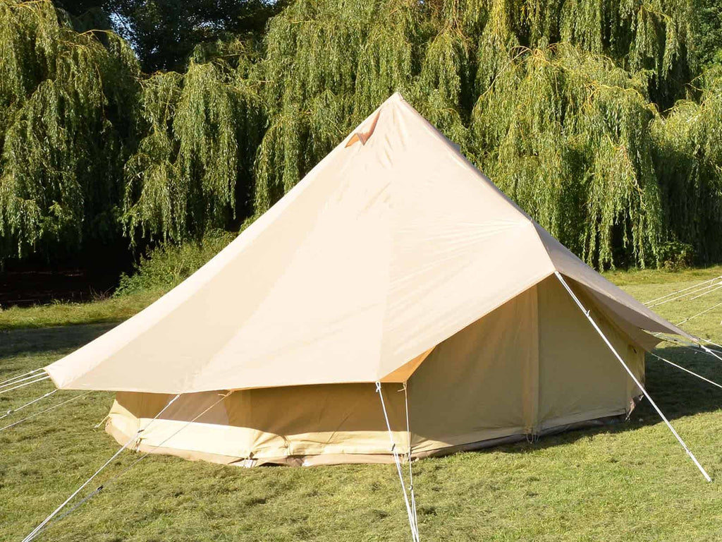 4.5m bell tent with beige protector cover