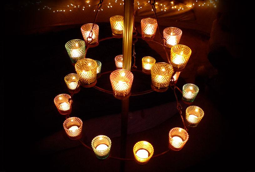 Bell tent lighting tea light chandeliers