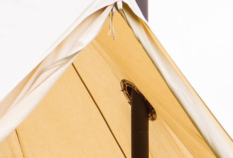 Flashing kits for wood burning tent stoves