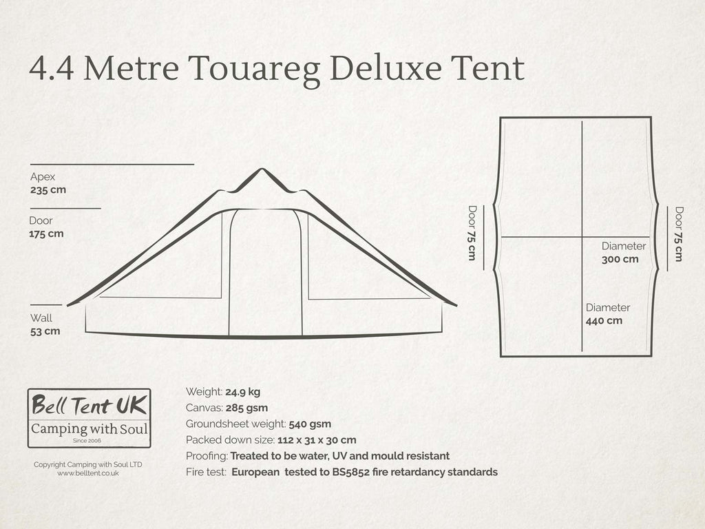 4.4 m deluxe touareg tent diagram