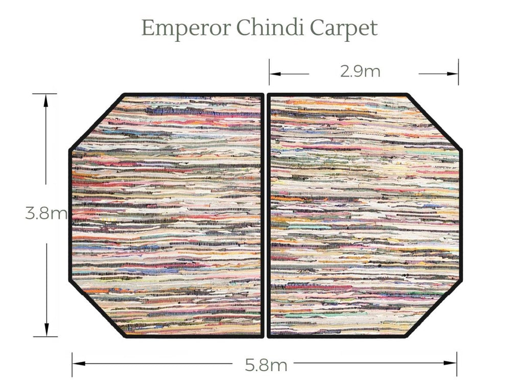 Recycled Cotton Chindi Carpet for Emperor Bell Tent