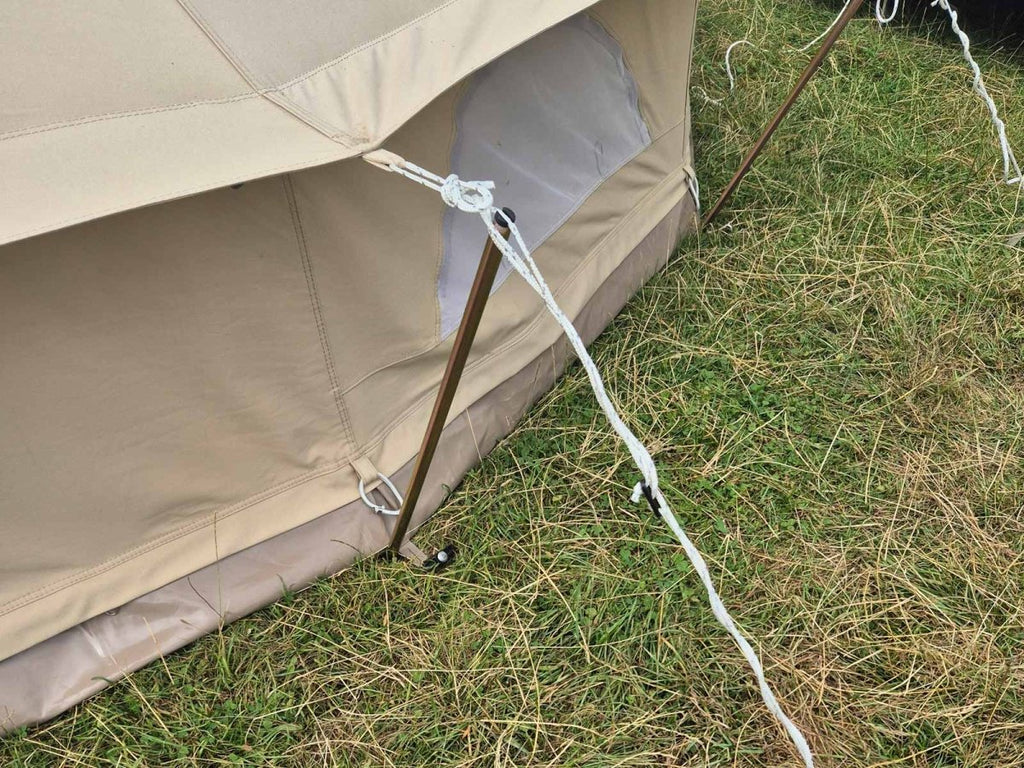 Guy rope shortening poles