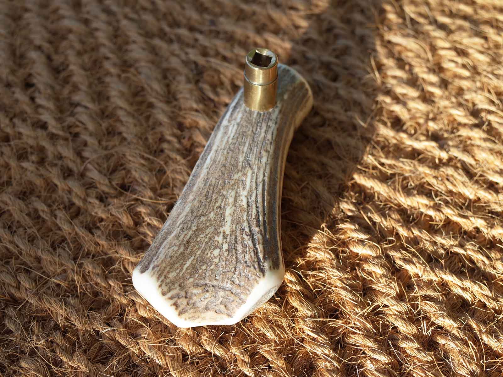 Orland Stove Antler Handle with Brass Hinge