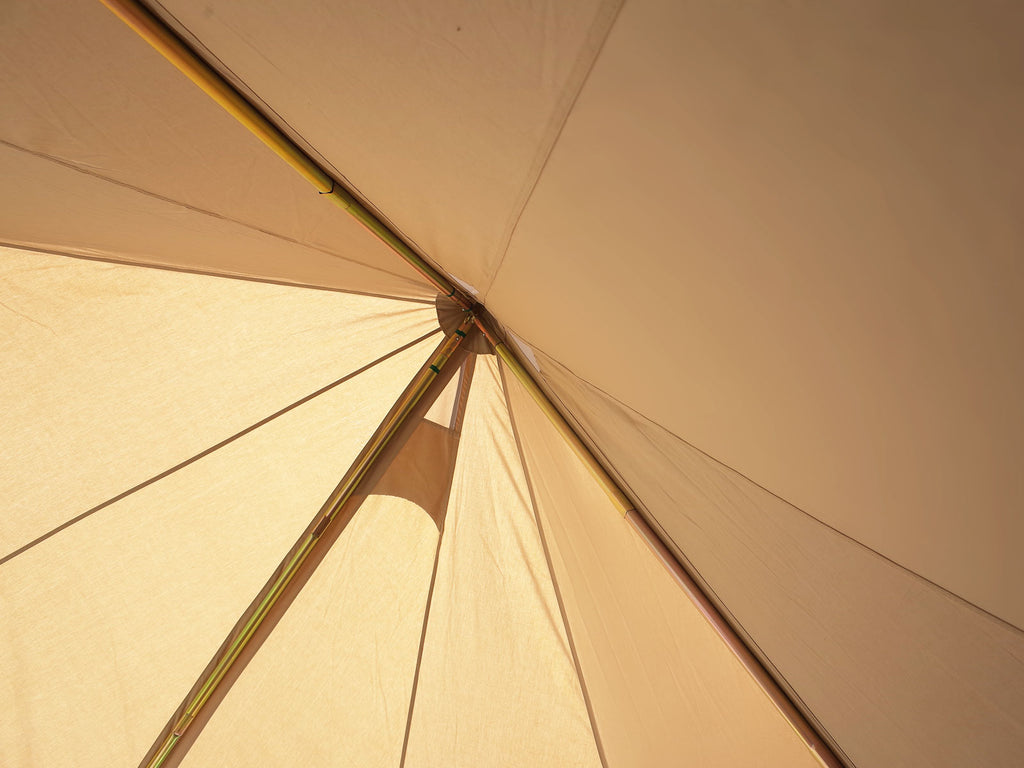 Tripod frame and crown of a 3m ultimate bell tent