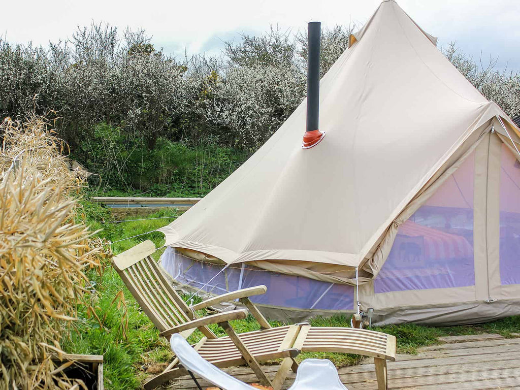 buy tents uk 4m Ultimate Pro Mesh Bell Tent • Zip-in Ground Sheet - Glamping