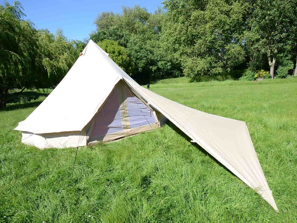 Cotton canvas 4m triangle awning and bell ten pro