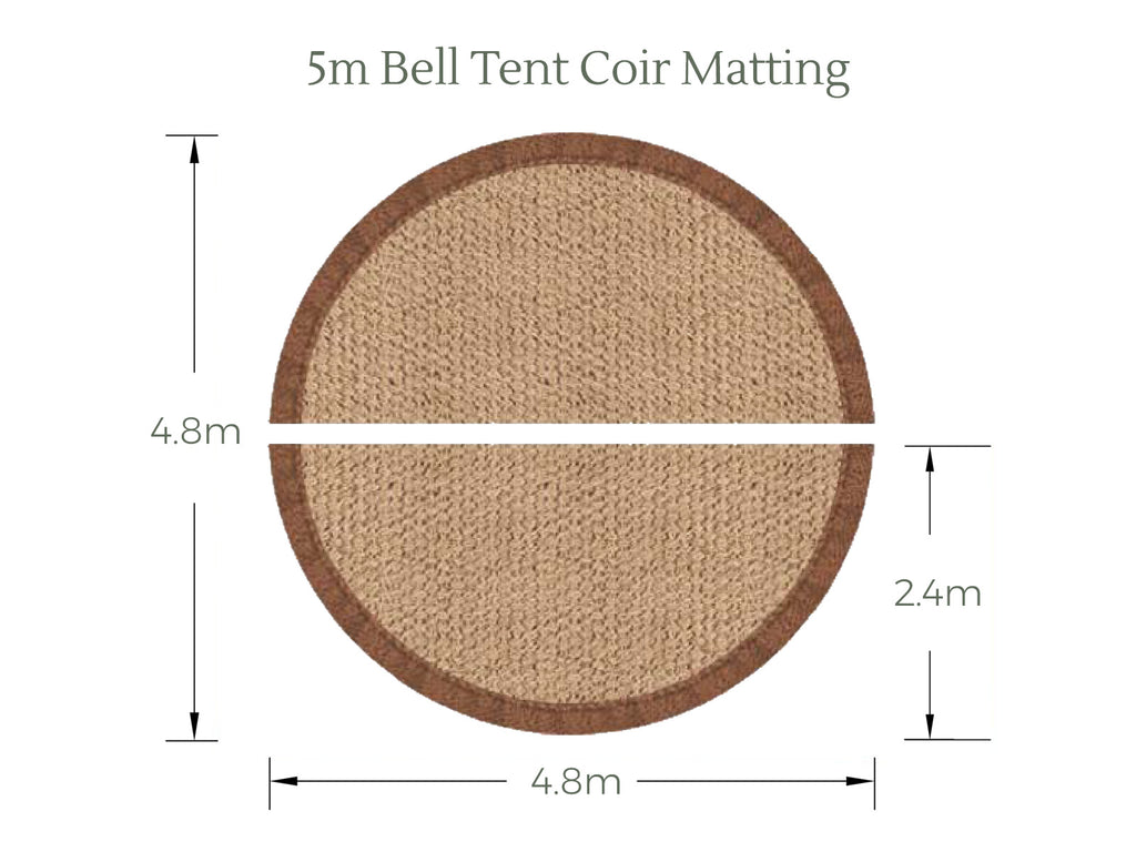 5m bell tent coir matting diagram and dimensions 4.8 x 4.8m