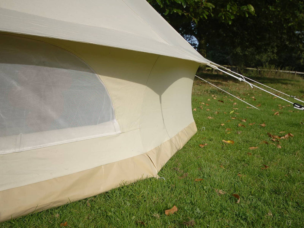 Features an integrated sewn-in ground sheet - 5m deluxe bell tent