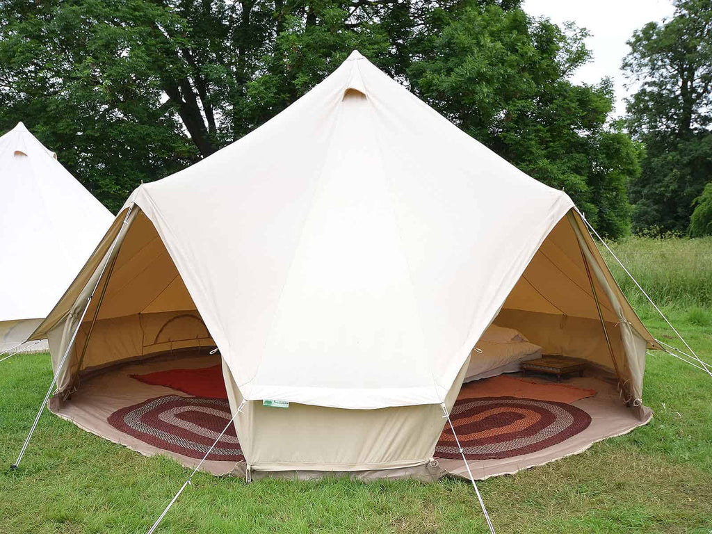 tent with a door 5m Ultimate PRO Twin Door Bell Tent with ZIG Ground Sheet - Glamping