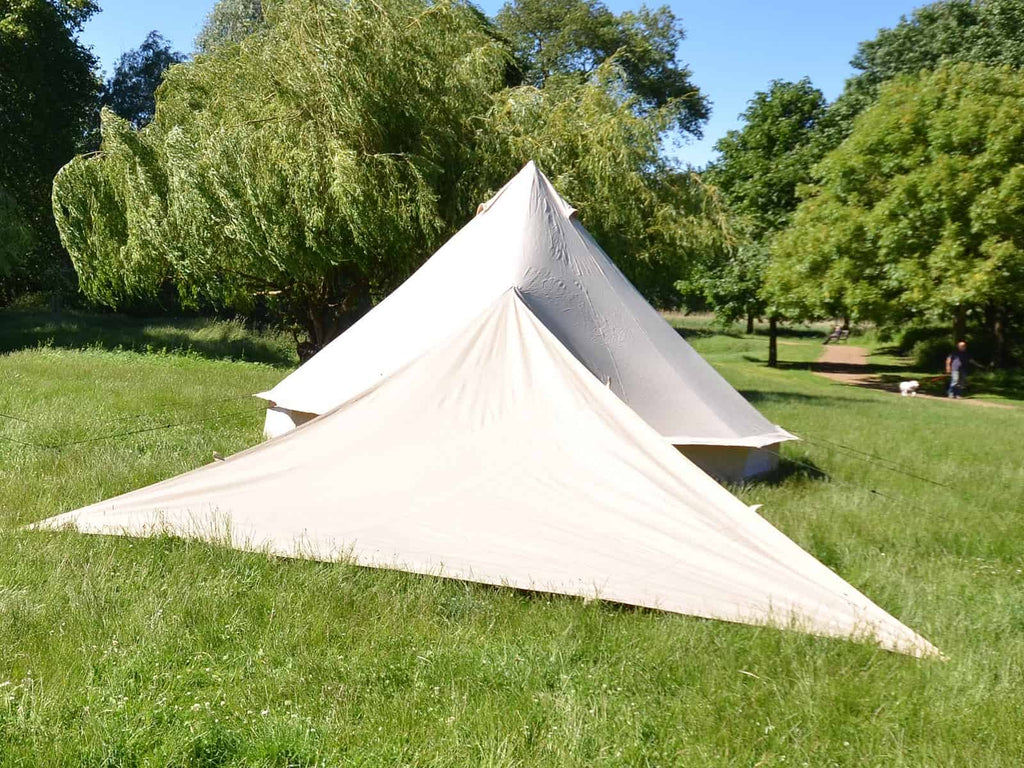 Triangle porch tarp and 5m ultimate pro bell tent