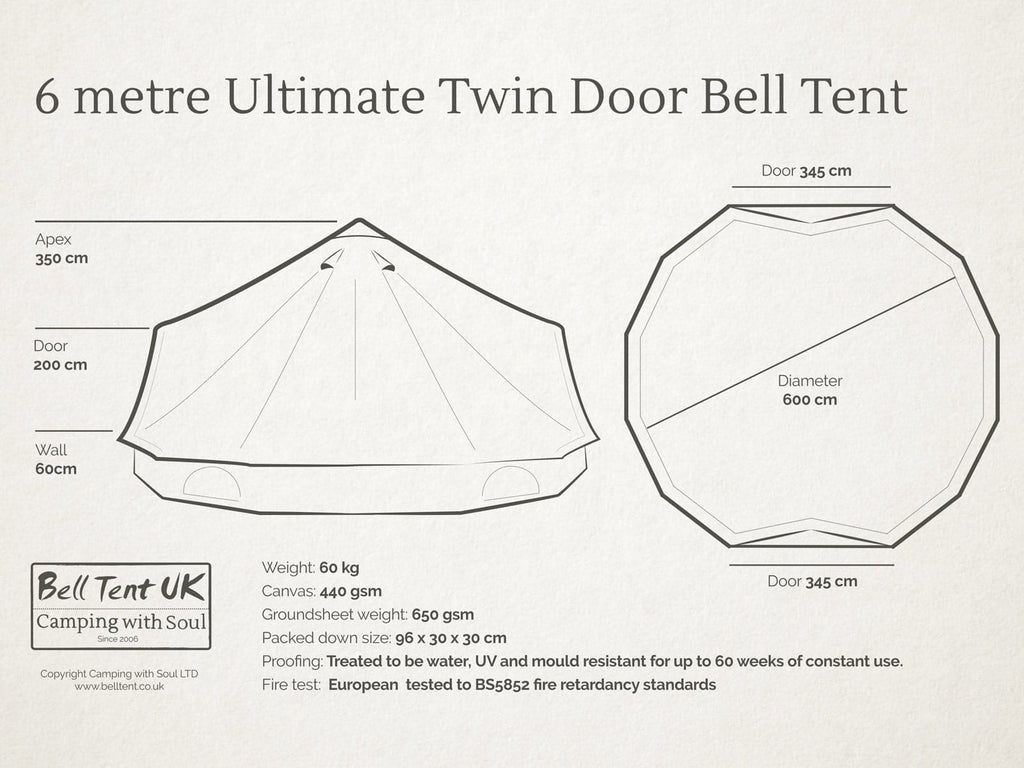 6m ultimate two door pro mesh bell tent diagram