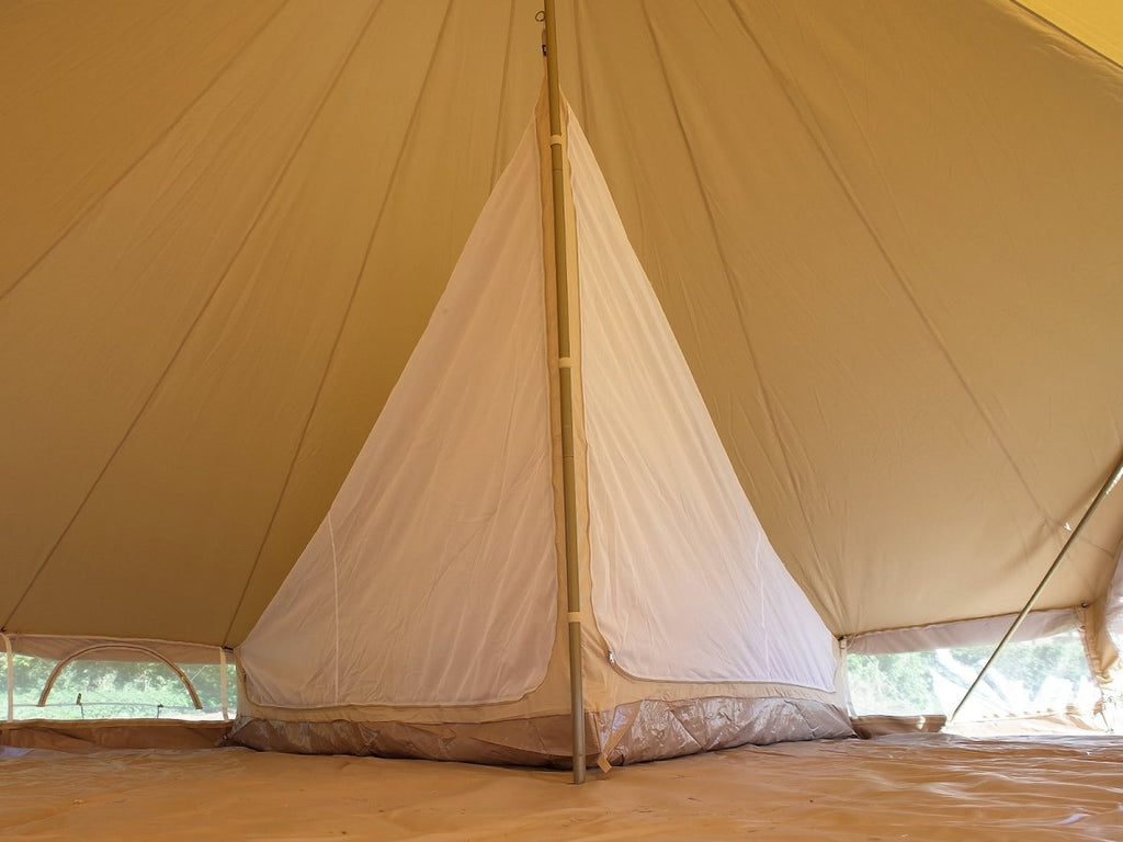 6m pro quarter inner tent attached to bell tent centre pole