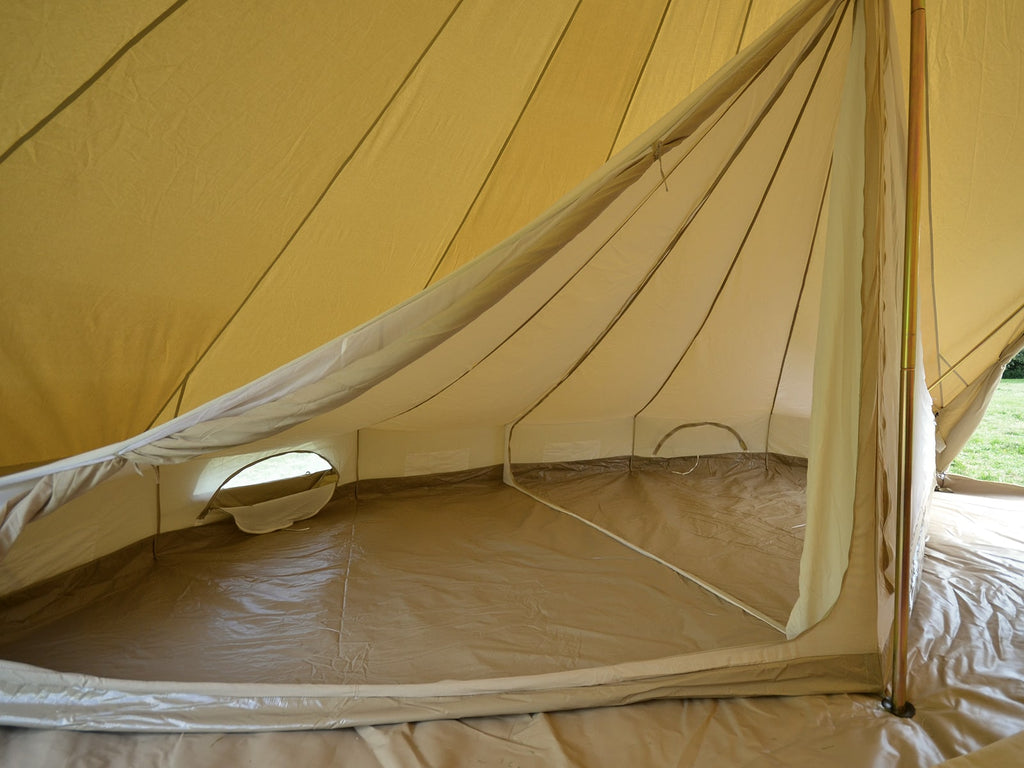 6m twin door bell tent inner tent with doors and partition unzipped