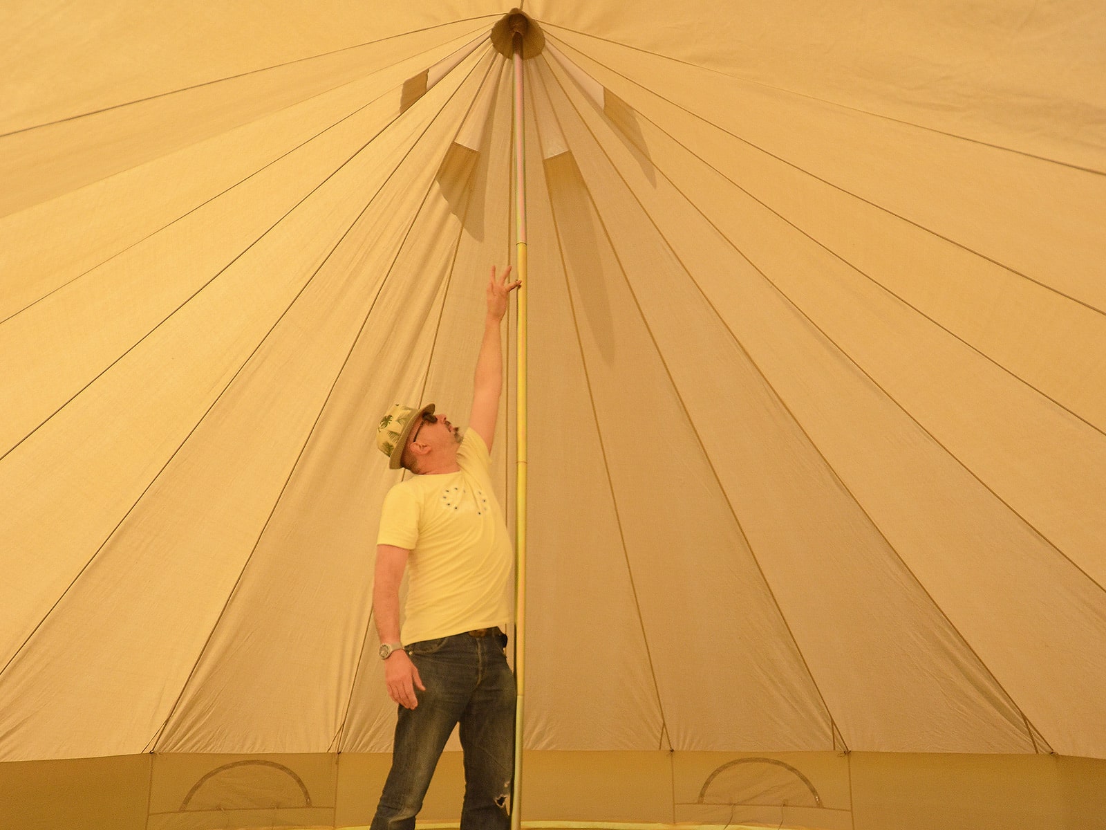 Featured standing room inside a 6m ultimate bell tent