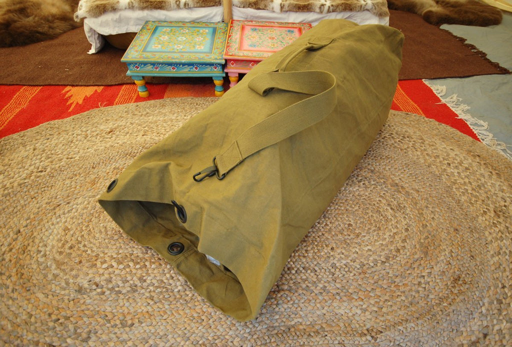 Heavy Duty Canvas Kit Bag 35cm Diameter Olive