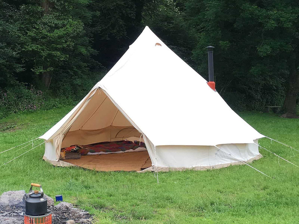 Bell Tent with Frontier Plus Stove & 45 degree flashing kit