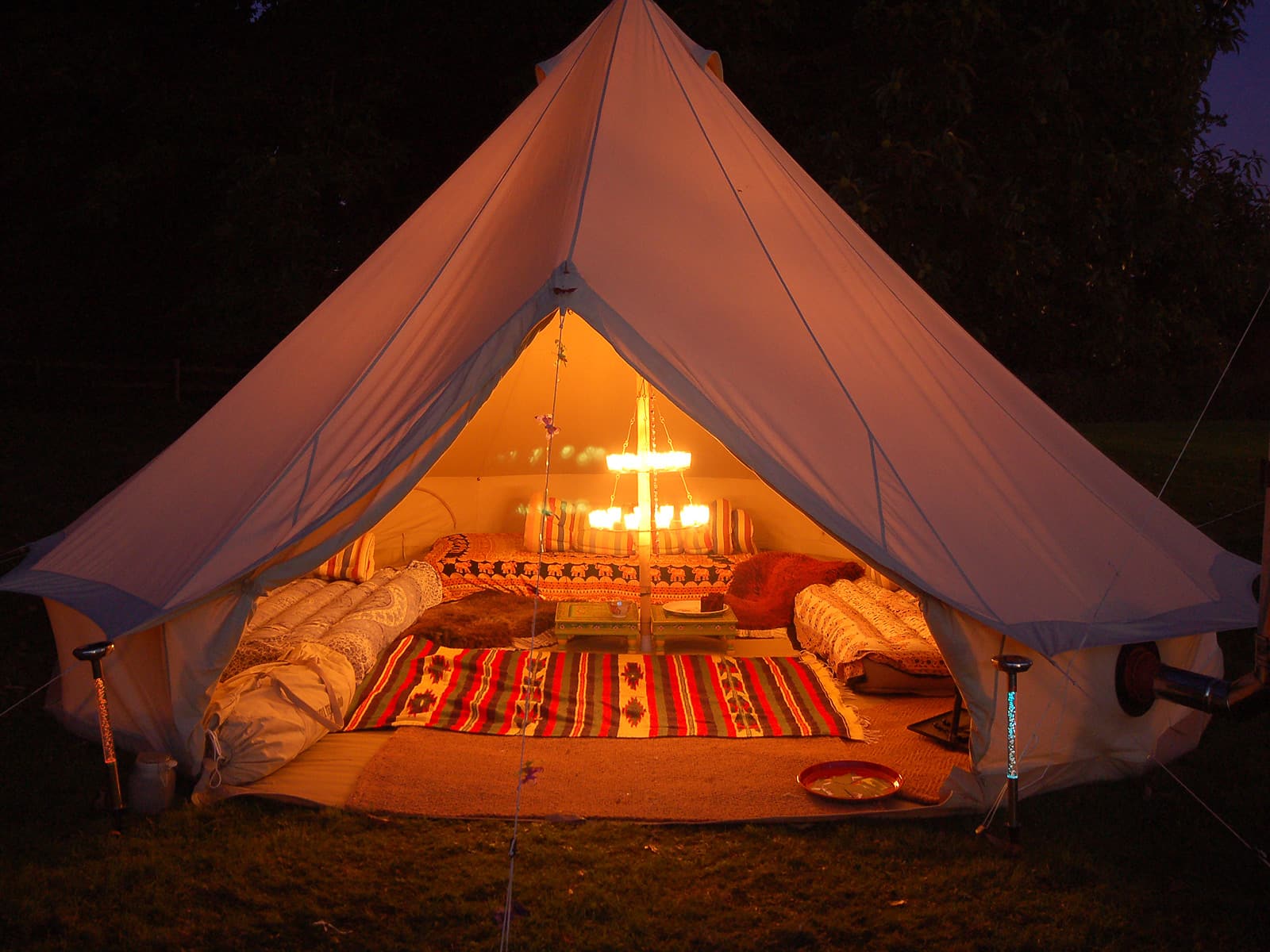 chandelier in tent Clear Glass Tea Light Chandelier • Bell Tent Lighting - Glamping