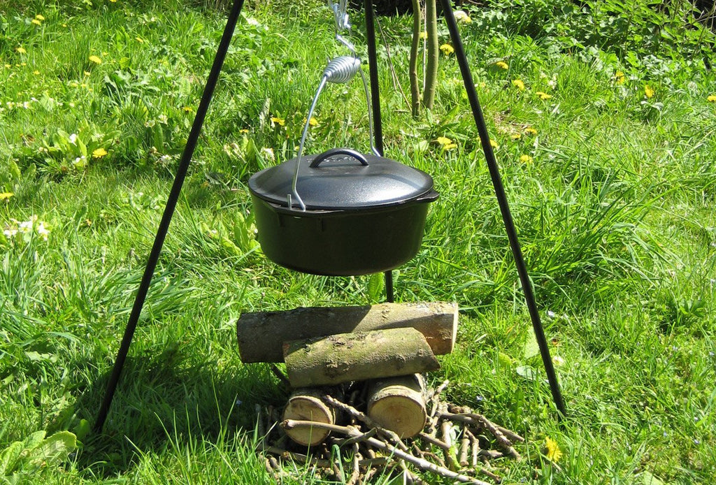 Premium cast iron stove pot and cooking tripod