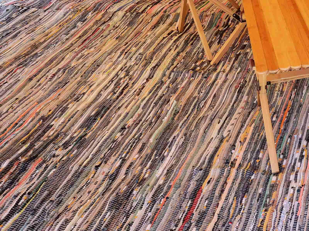 Circular flooring chindi rug for 3m bell tent