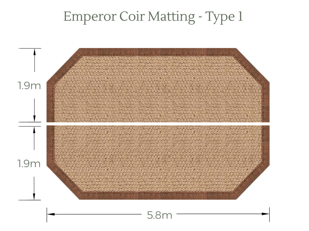 Emperor tent coir matting diagram and dimensions
