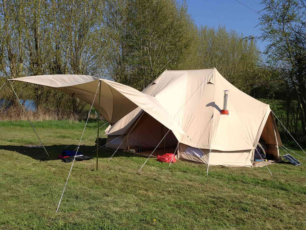 Emperor-ultimate tent with malu awning and stove fitted