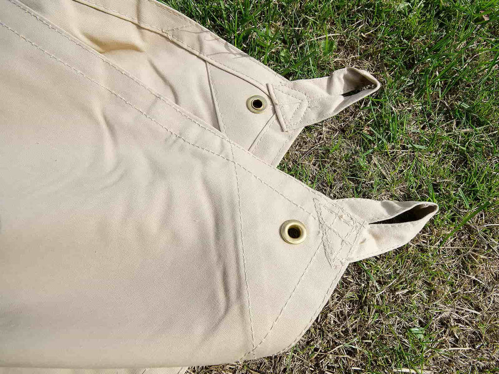 Awning tabs and eyelets cotton canvas tarp
