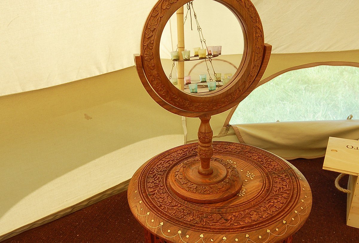 Indian Folding Tables & Mirror