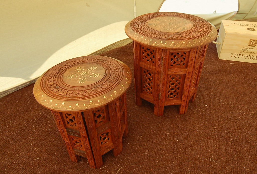 Indian Folding Tables & Mirror