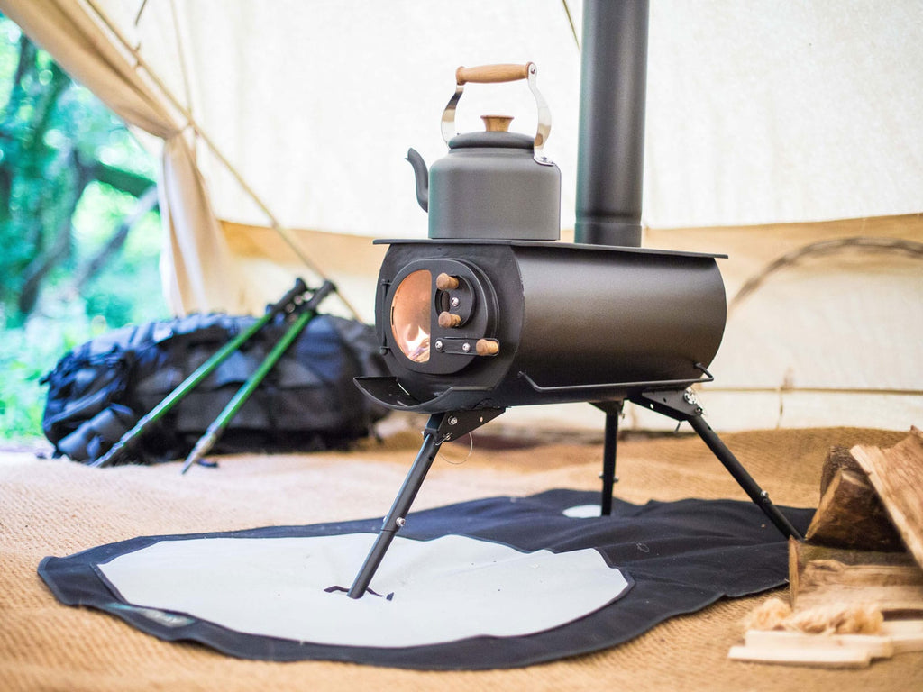 Frontier plus stove in a tent