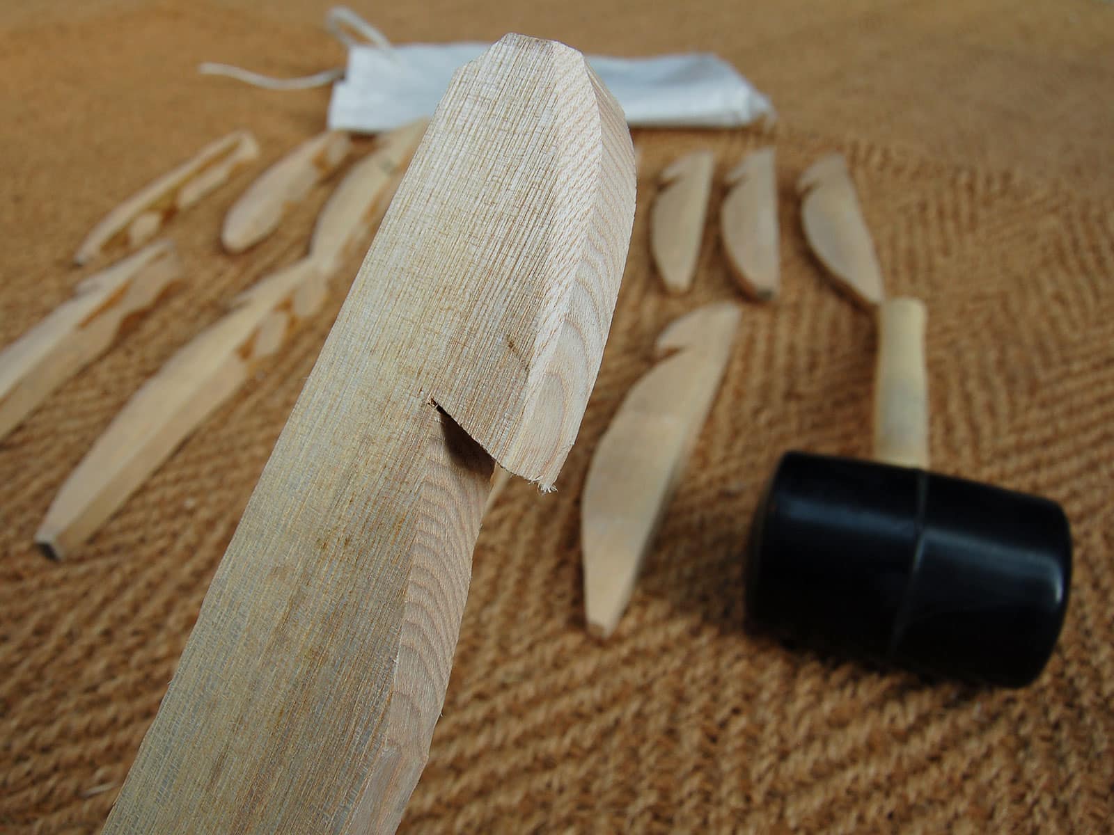 Hand-whittled wooden pegs made in england