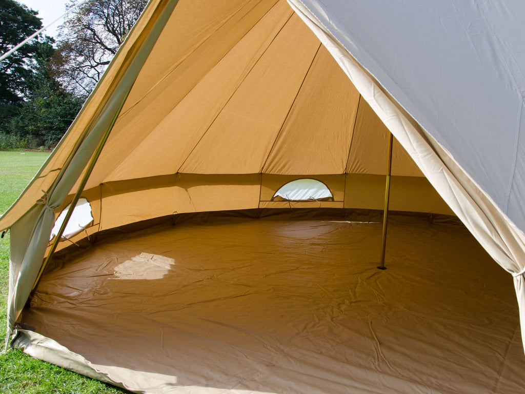 Interior and windows inside a 5m ultimate bell tent